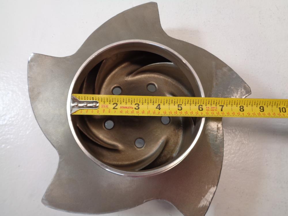 5-Vane Pump Impeller, CD4M, 12.5" Dia., 3/4" MNPT, 6" Base Opening